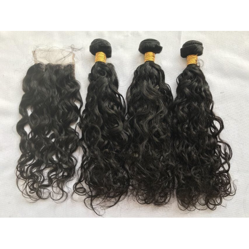 Sunlight free Part Human Water Wave And 10a Mink Hd Frontal Virgin Hair Bundles With Lace Closure